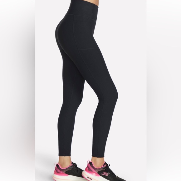 Skechers XL Black Ribbed High waisted Women's Leggings NWOT - Picture 3 of 6